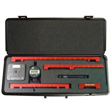 PGD-12/18/4/R-S, Digital Pit Depth Gauge Kit with 12", 18", 4" and 360° Rolling Base, 12" Step Bar & Case by Exacto